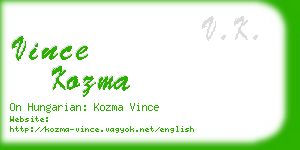 vince kozma business card